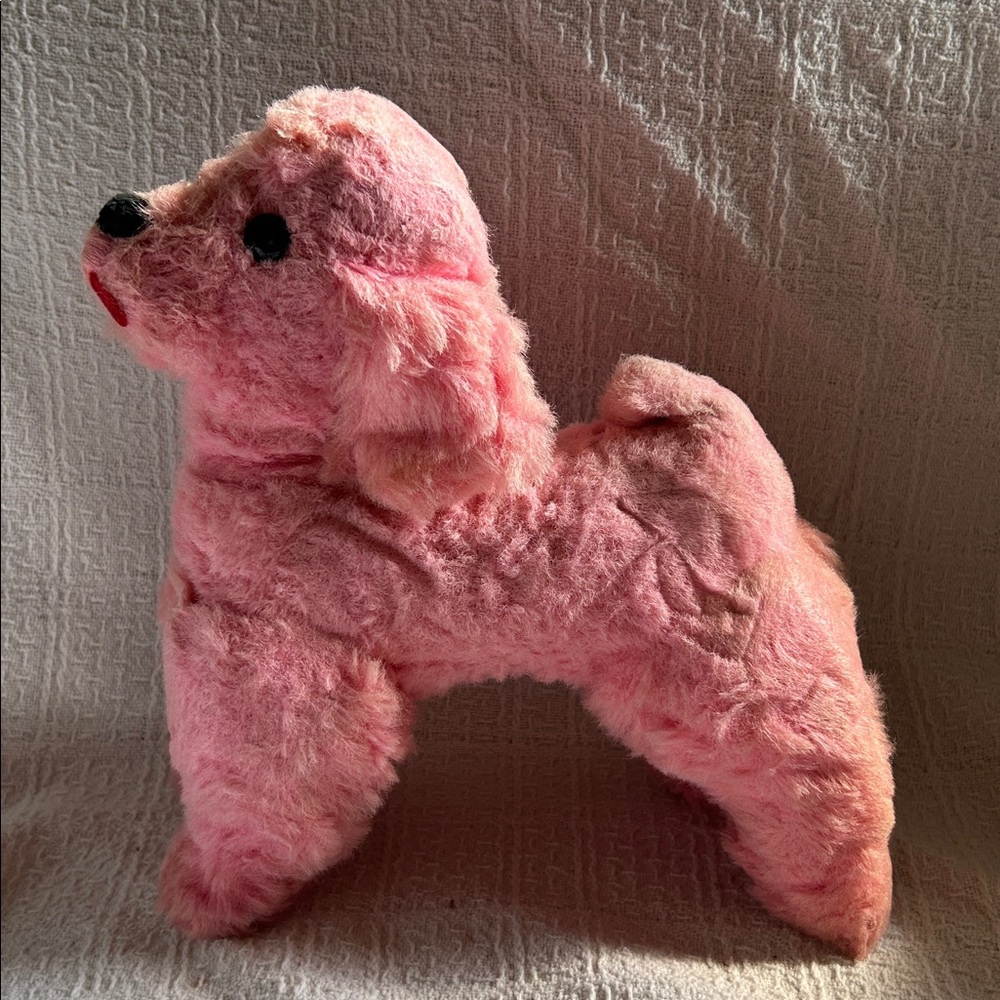 Antique Vintage Pink Poodle Plush